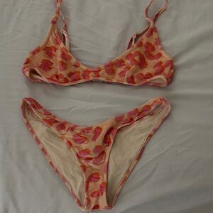 Triangl Swimwear Vibrant Pink and Orange Bikini